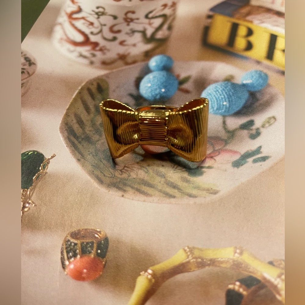 NWOT Kate Spade Gold Bow Ring-Size 8 - Picture 8 of 16